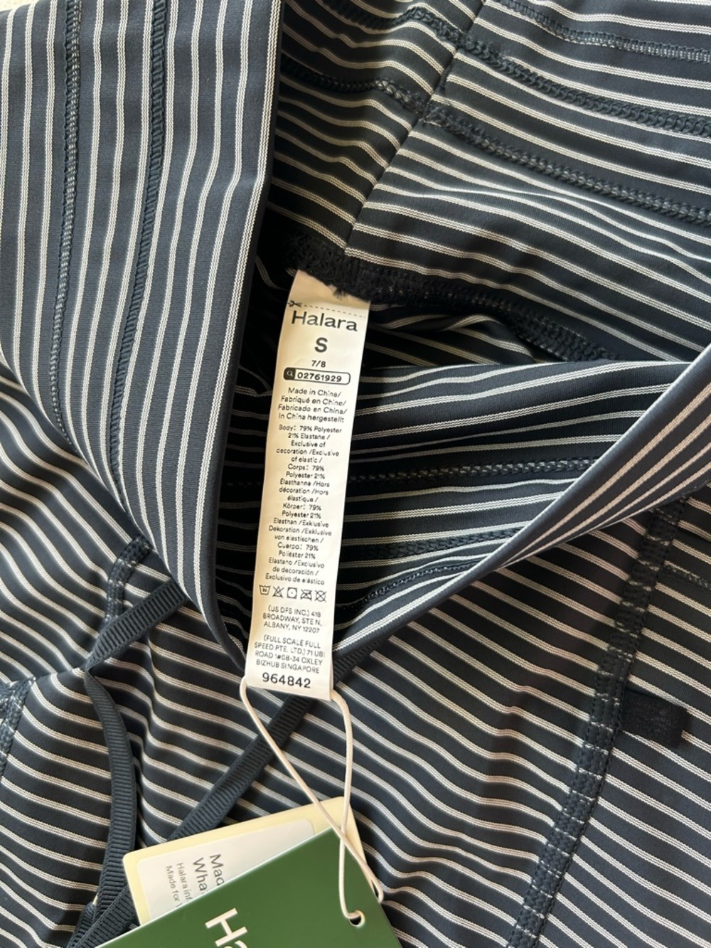HALARA High-Waist Striped Drawstring Yoga Leggings w/ pockets NWT Sz Small 7/8 - Picture 8 of 9